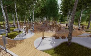 В Парке Маяковского дети смогут играть с песком и водой на новой площадке