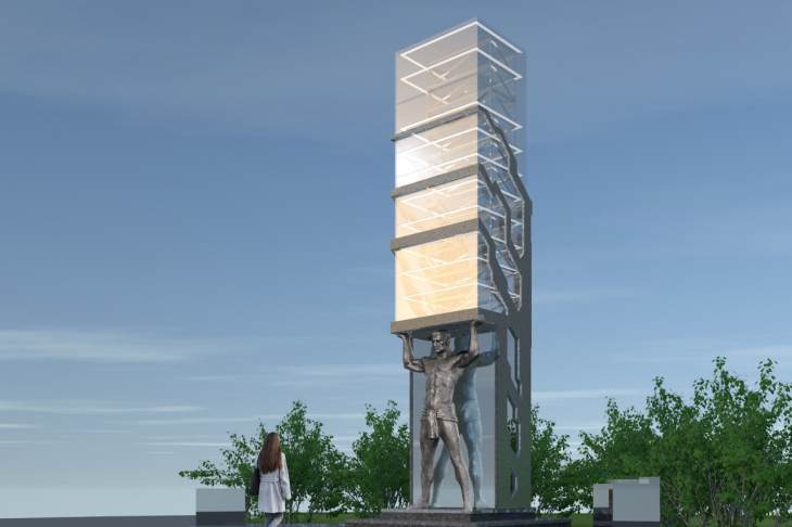 ​В центре Екатеринбурга может появиться 6-метровая скульптура с атлантами и небоскребом