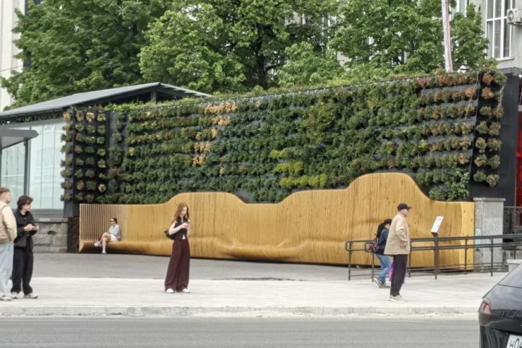 ​В центре Екатеринбурге выросла стена из растений
