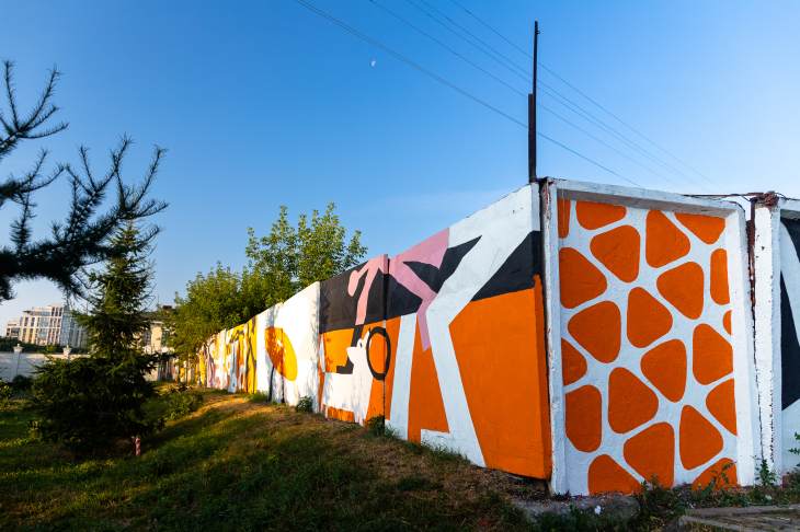 Жители Екатеринбурга превратили обычный забор в произведение искусства